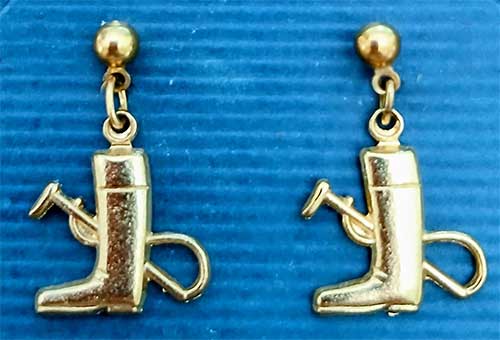 English Riding Boot Earrings
