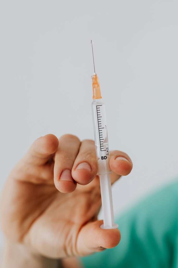 Vaccine syringe * Photo from Pexels